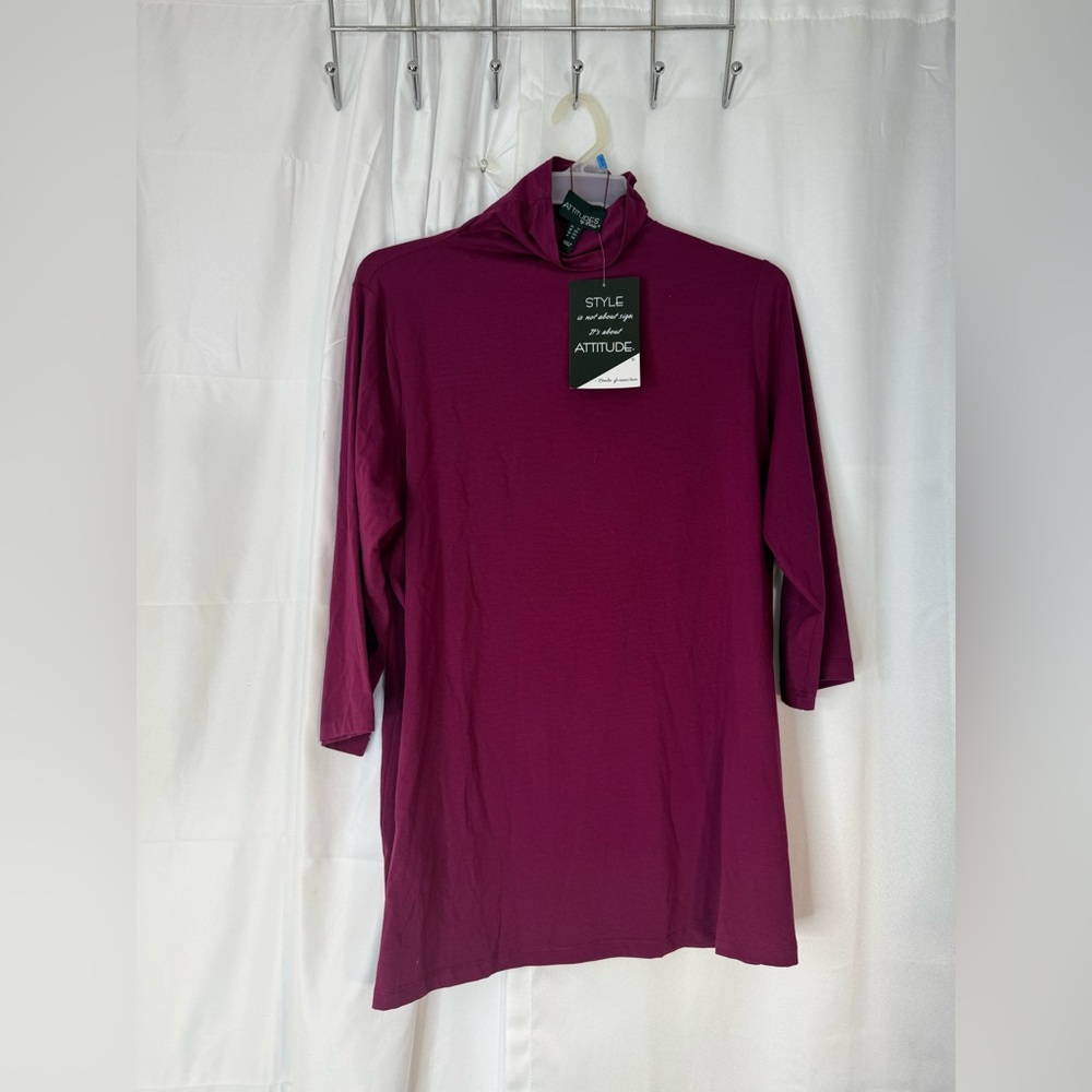 Attitudes by Renee Maroon Top